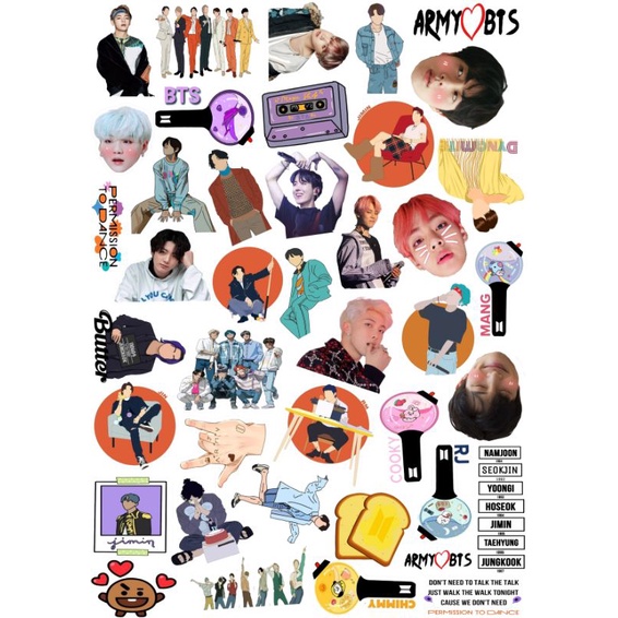 Jual 55 PSC sticker BTS , STIKER/STICKER SERBA BTS RANDOM, MURAH dan ...