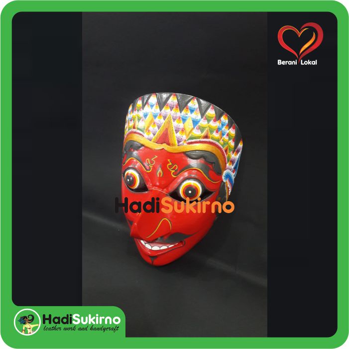 Jual Topeng kayu klono biasa cat merah | Shopee Indonesia
