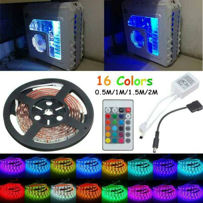 Jual RGB Lampu Led Strip 5050 16 Colors 2M with Remote Control | Shopee ...