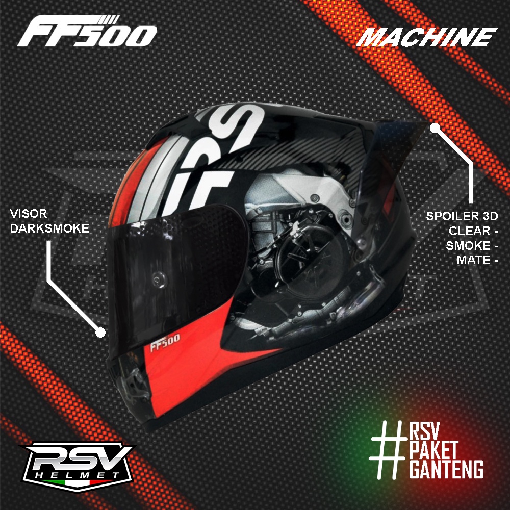 Jual Helm RSV FF500 MACHINE / PAKET GANTENG / RSV Helmet | Shopee Indonesia