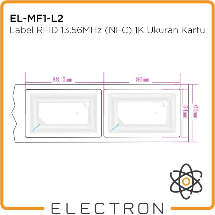 Jual EL-MF1-L2 RFID 13.56 MHz 1K CR80 Label Sticker Tag NFC RC522 ...