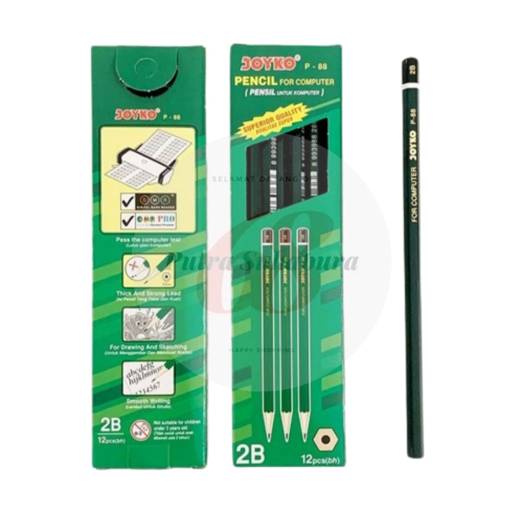 Jual Pensil 2b Joyko P 88 Hijau 1 Pack 12 Pcs Shopee Indonesia