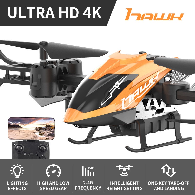 Helikopter Remote Control dengan 4K WiFi FPV HD Kamera RC Pesawat  Ketinggian Tahan Satu-Key-Land RC Quadcopter Drone Mainan Anak