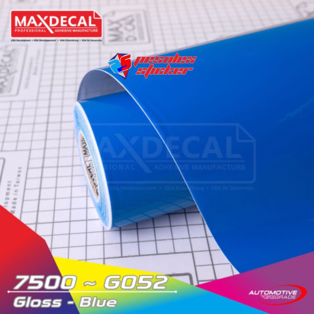 Jual Sticker Stiker Skotlet Viny Maxdecal Blue Gloss 7500 G052 45cm X