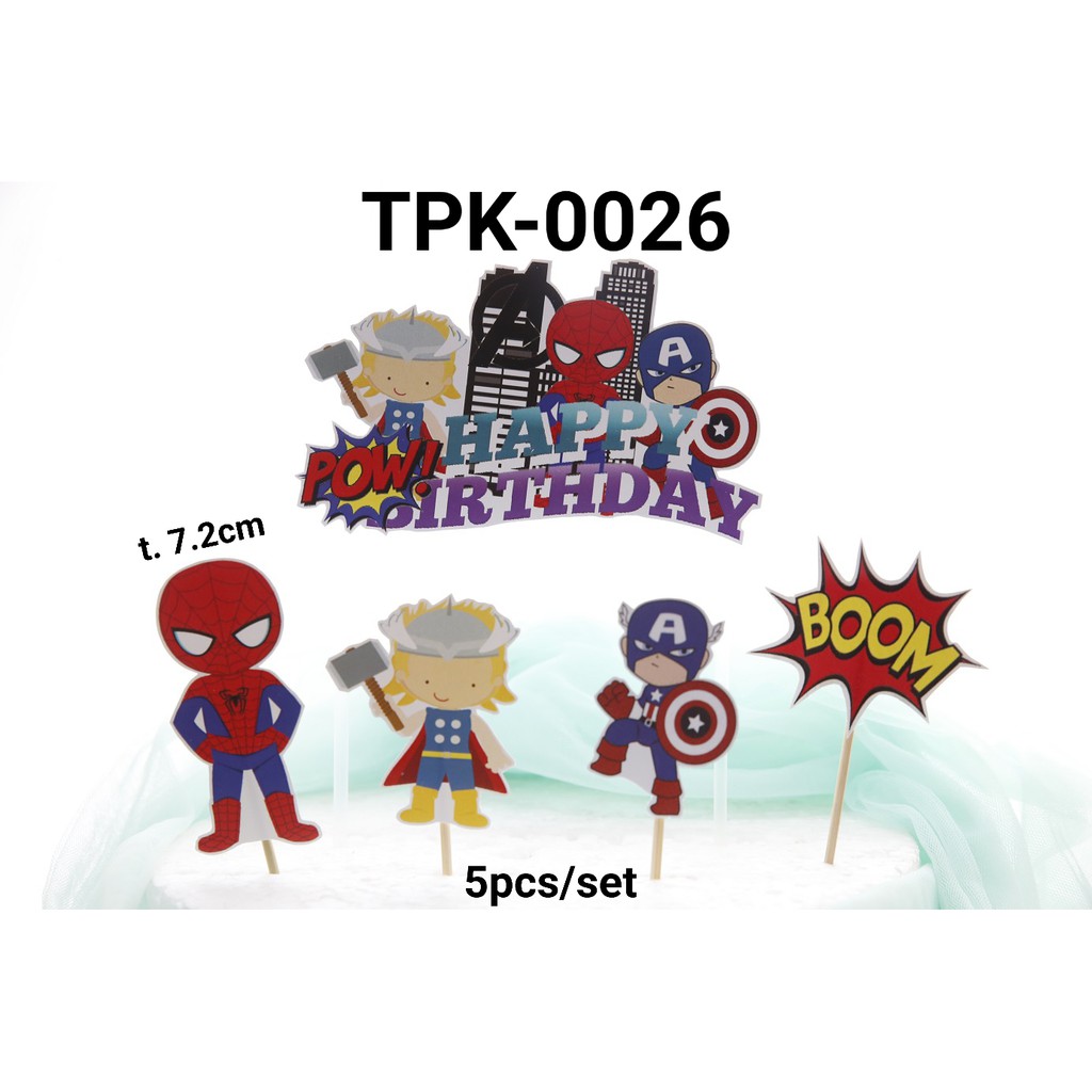 Jual Tpk Topper Kertas Hiasan Kue Cake Topper Avenger Thor