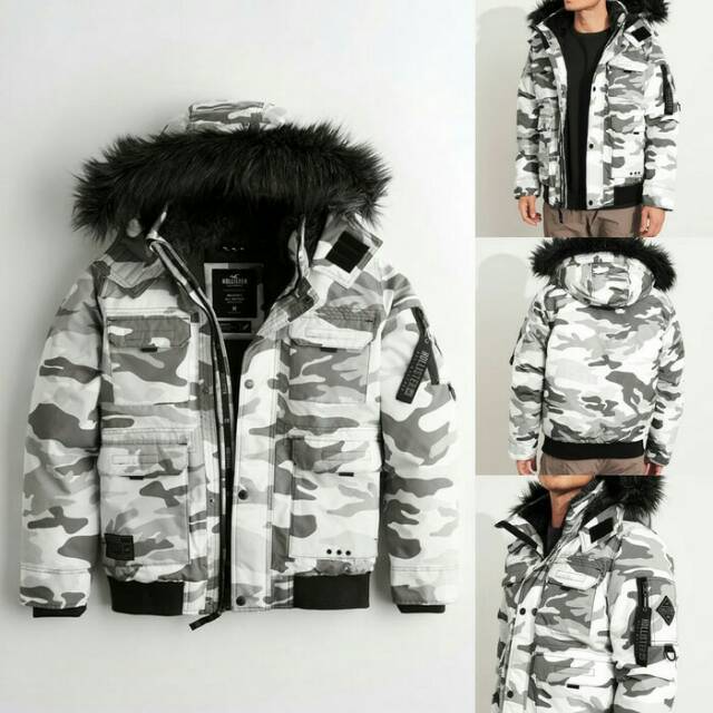 Hollister white camo clearance jacket