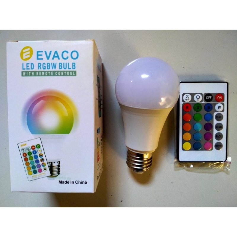 Jual Lampu LED Warna Warni RGBW 7watt 18 Watt Evaco Lampu Tidur Lampu