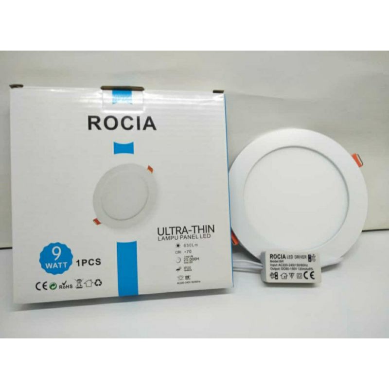 Jual Rocia Lampu Panel LED Downlight 9W Bulat / Round Cahaya Putih SNI ...