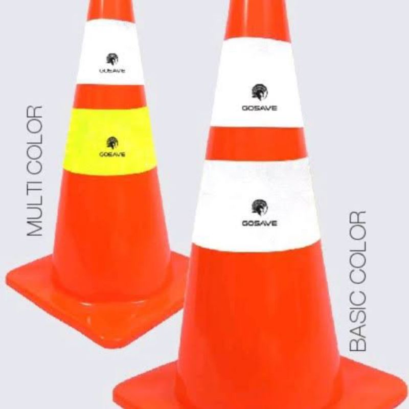 Jual Traffic Cone Rubber 70cm merk Gosave Safety Cone Kerucut