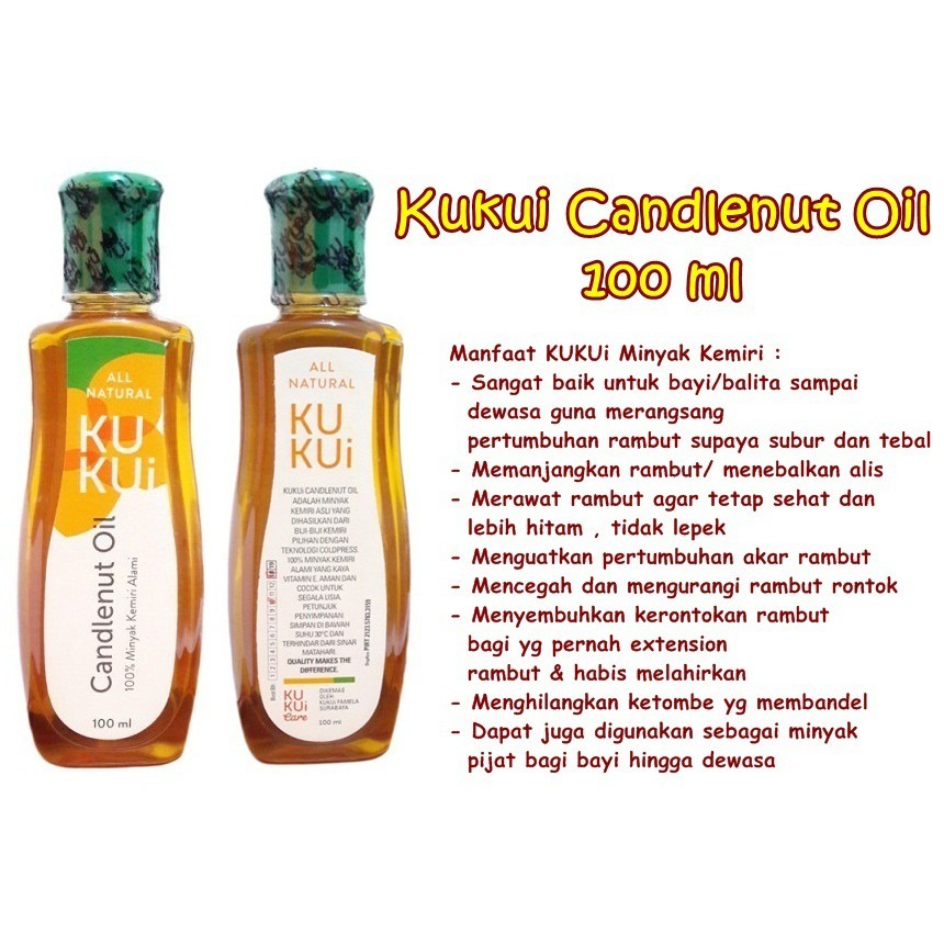 Jual MINYAK KEMIRI KUKUI / KUKUI CANDLENUT OIL 100 ML Exp Bln 10 2024 ...