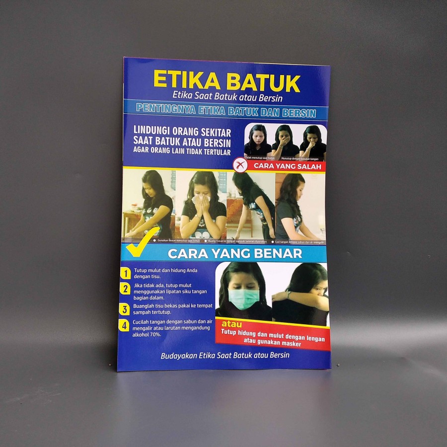 Jual Poster Etika Batuk Dan Bersin Etika Saat Batuk Poster Prokes New