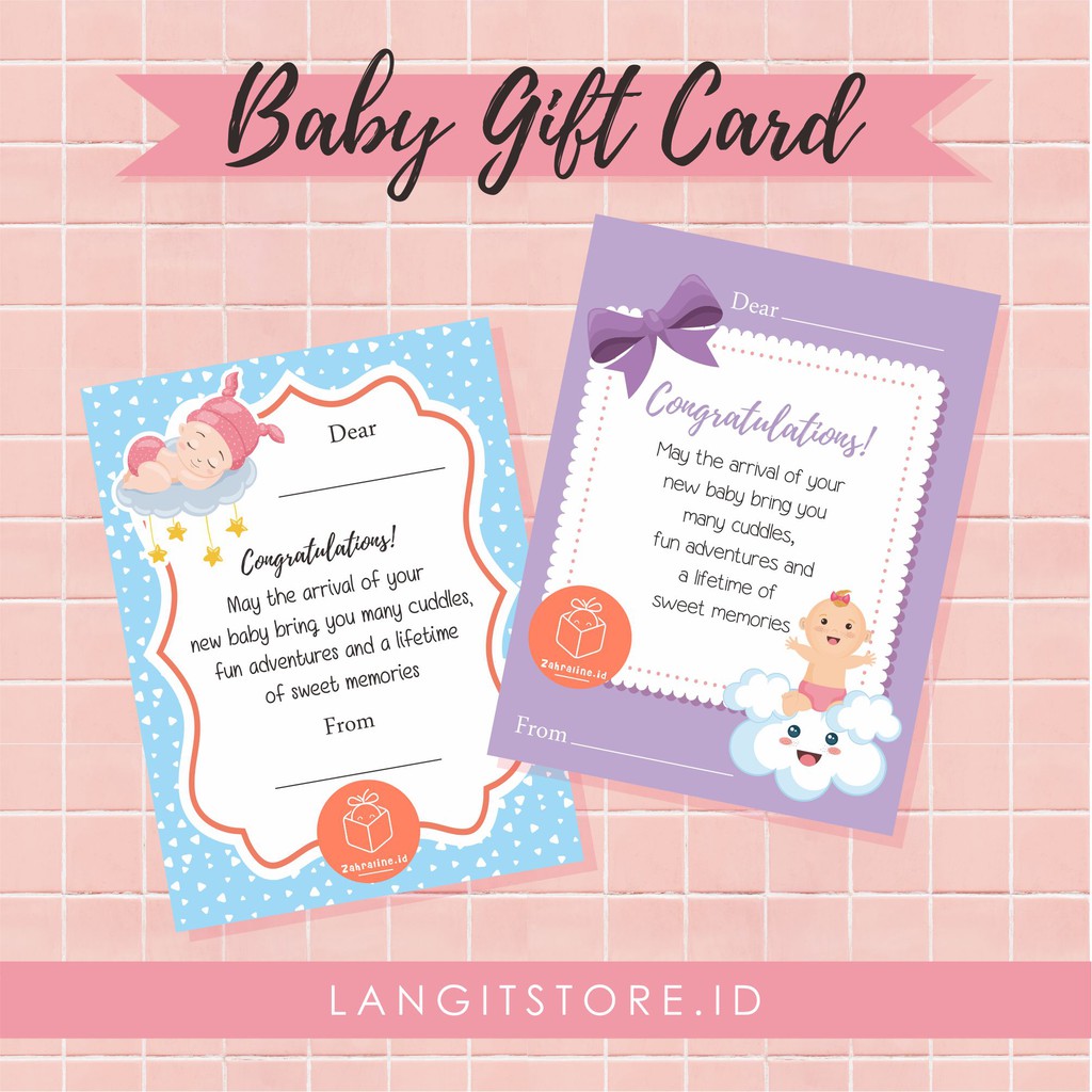 Jual Baby Gift Card / Greetings Card / Kartu Ucapan Bayi Shopee Indonesia