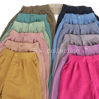 Celana Kulot Crinkle Highwaist Wanita Premium