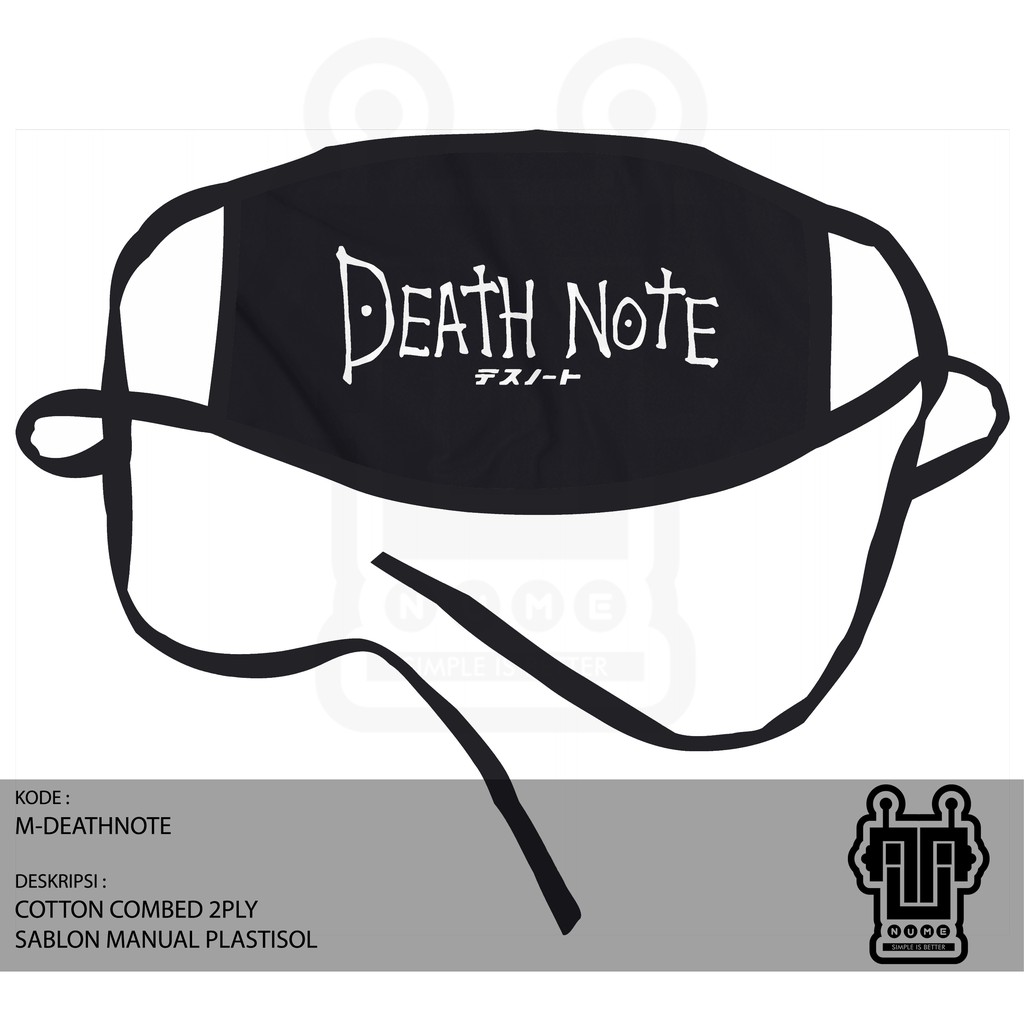 Jual Masker Anime Masker Kain Masker Motor Masker Logo Death Note ...