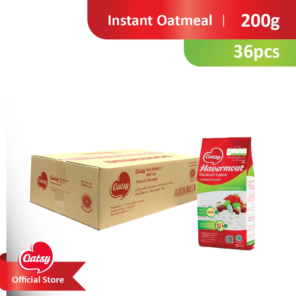 Jual OATSY Instant Oatmeal 200g - Carton Box (36pcs) | Shopee Indonesia