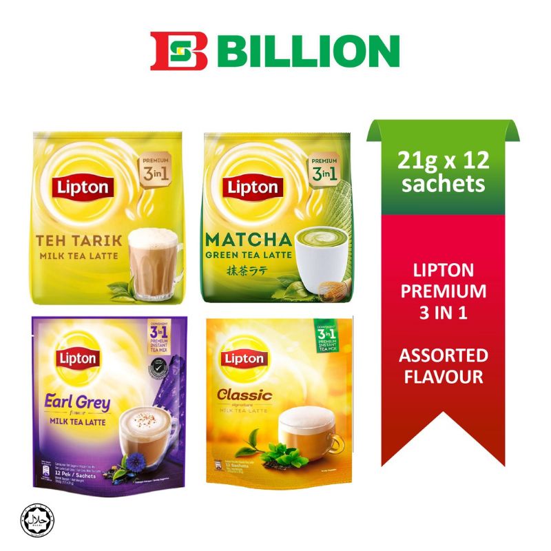 Jual lipton clasisic/teh tarik milk tea latte/matcha green tea/halia