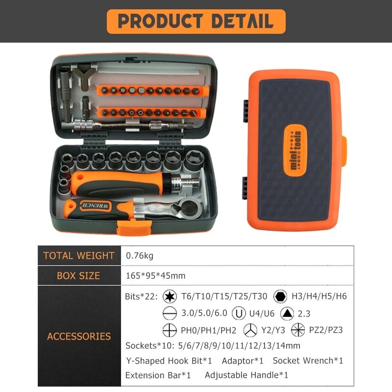 Jual Set Obeng Ratchet 2880B 38 in 1 / Kunci Ring Socket Shock Sock Sok ...