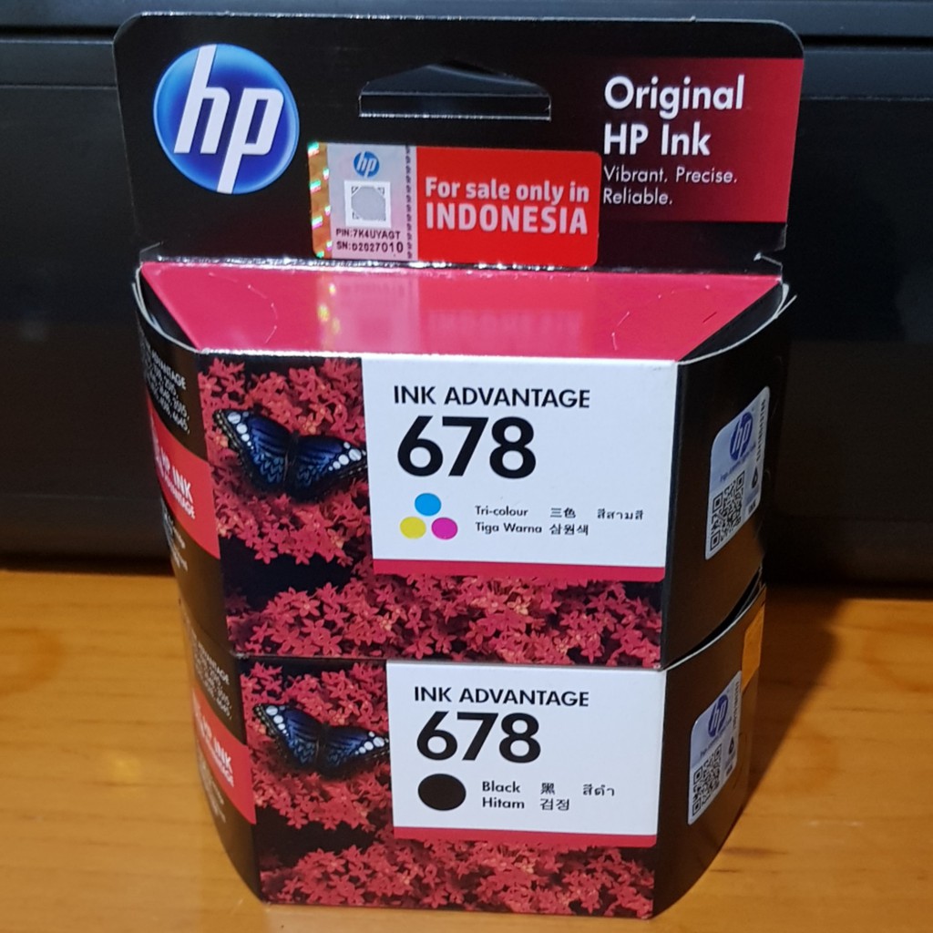 Jual Paketan tinta catridge hp 678 black dan 678 color original ...