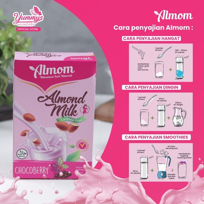 Jual Susu Almond Box Minuman Susu Almond Booster Asi Almom Box Isi 5 Sachet Susu Almond Diet 6662