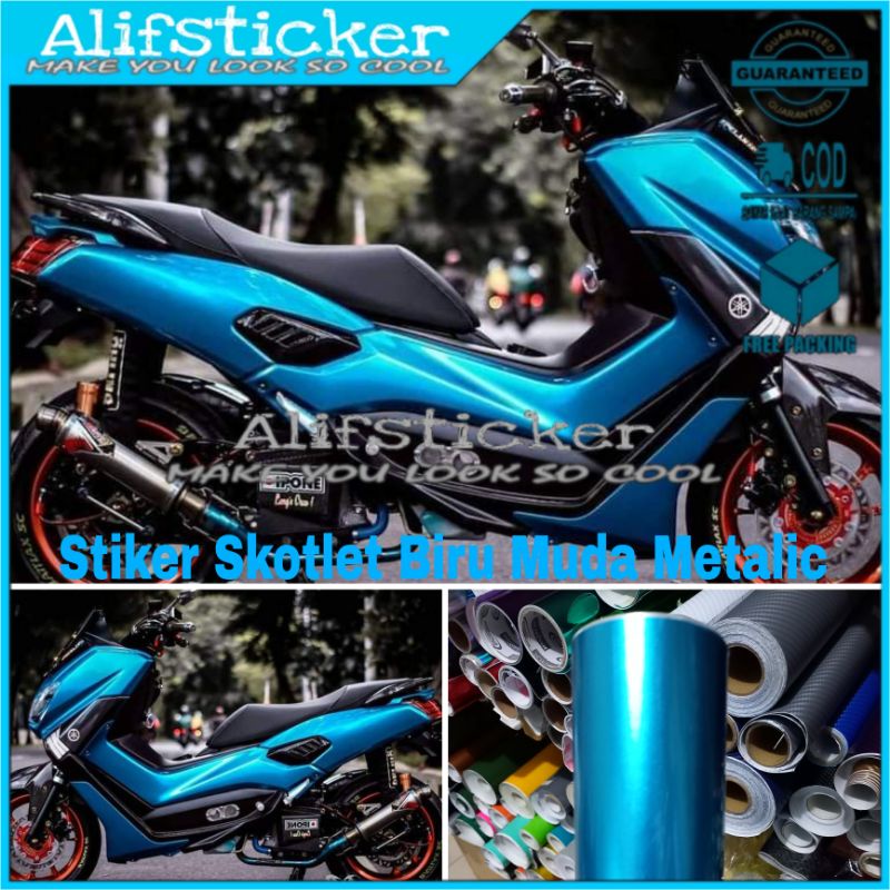 Jual Skotlet Biru Muda Metalik Candy Stiker Skotlet Metalic Candy