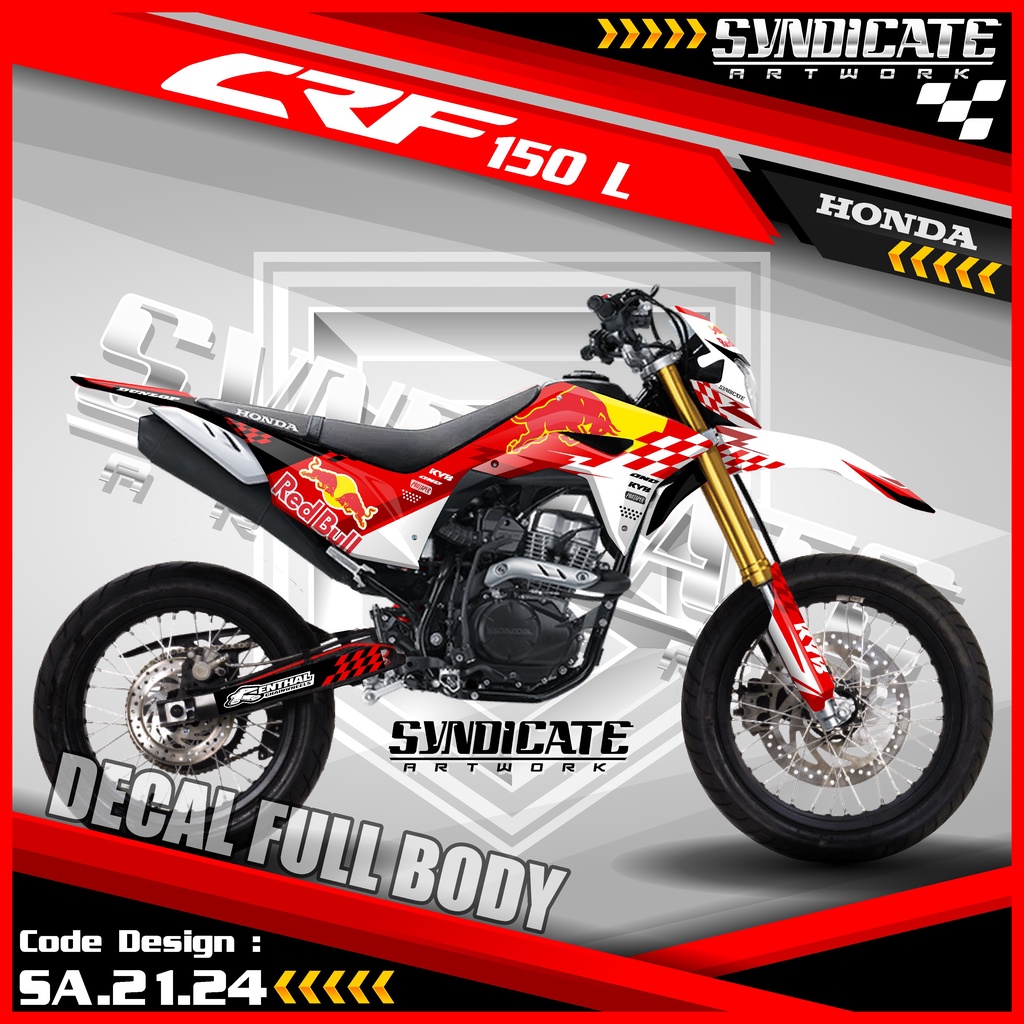 Jual Decal Sticker Full Body Motor Crf 150l Dekal Stiker Motor Cross Variasi Aksesoris Desain 5894