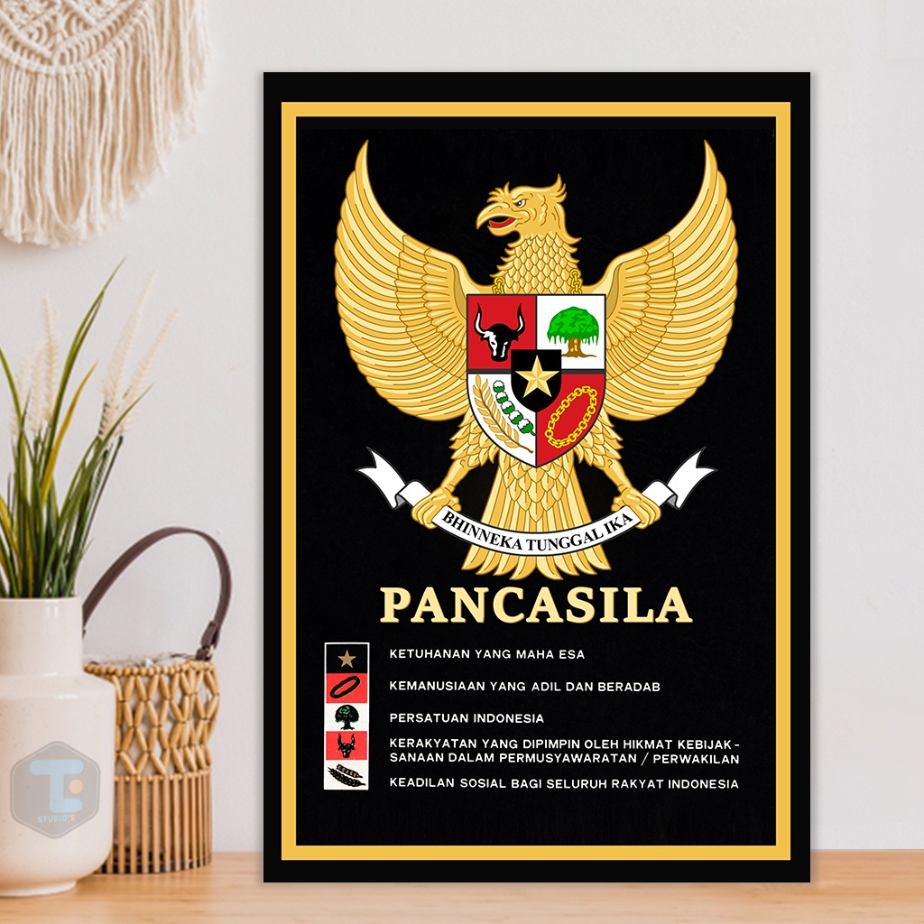 Jual Poster Pancasila Hiasan Dinding Burung Garuda Lukisan Wall Decor ...