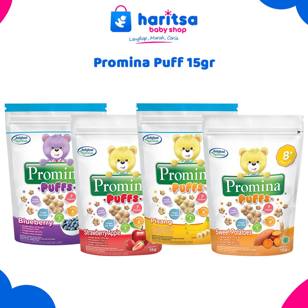 Jual Promina Puff Snack Bayi 15 gr / Snack Bayi puffs Usia 8+ / Cemilan