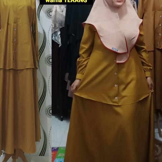 Jual Gamis Dinas Pemda Pns Syari Seragam Kerja Pegawai Warna Khaki Keki