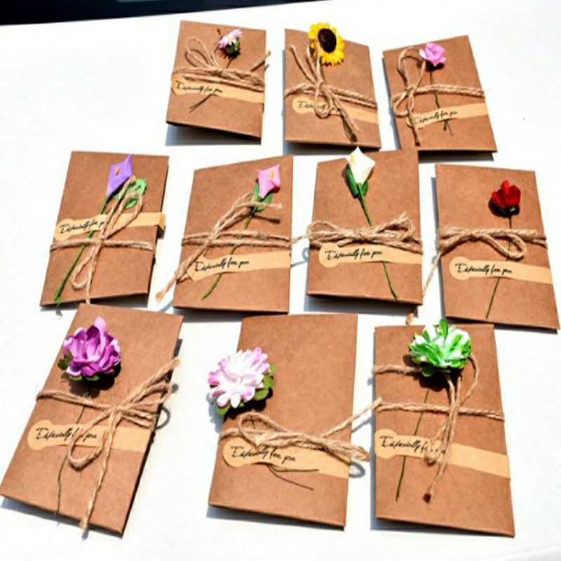 Jual Kartu Ucapan Bunga Kertas Retro / Gift Card / Greeting Card ...