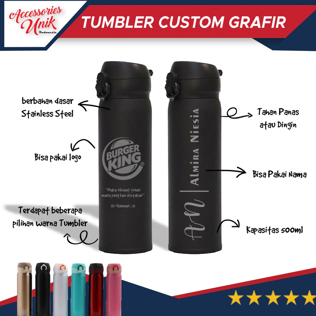 Jual Tumbler Termos Niagara Custom Grafir Logo Nama Souvenir Botol Minum Shopee Indonesia 4613