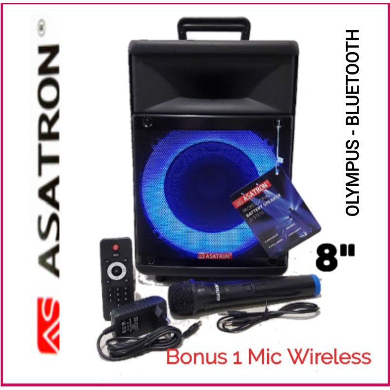 Jual SPEAKER ASATRON OLYMPUS KARAOKE 8INCH WITH BLUETOOTH FREE 1 MIC
