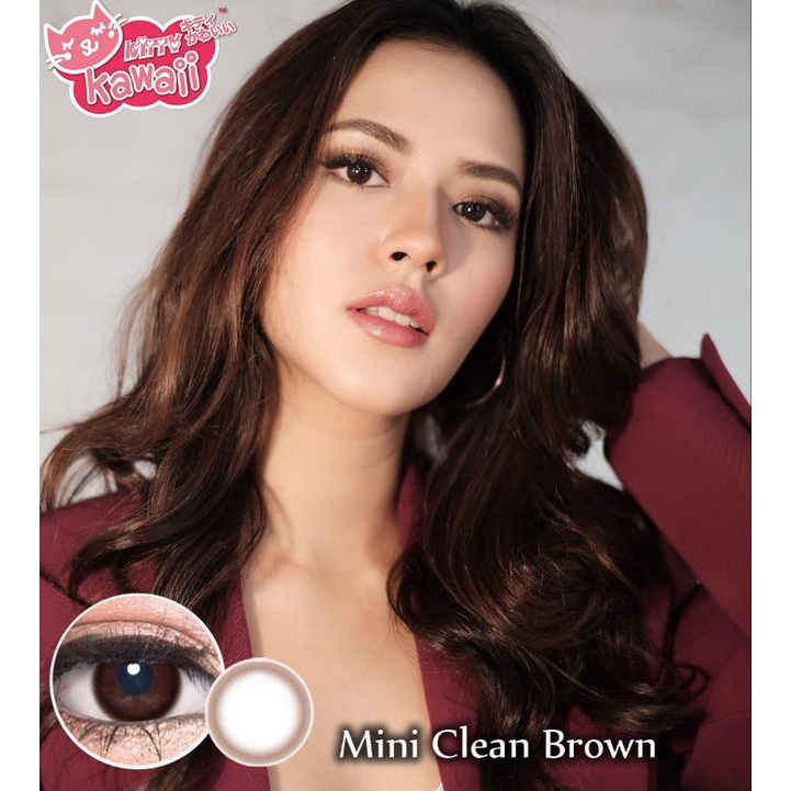 Jual MINI Cleen / clean brown / gray kitty kawaii softlens natural ...
