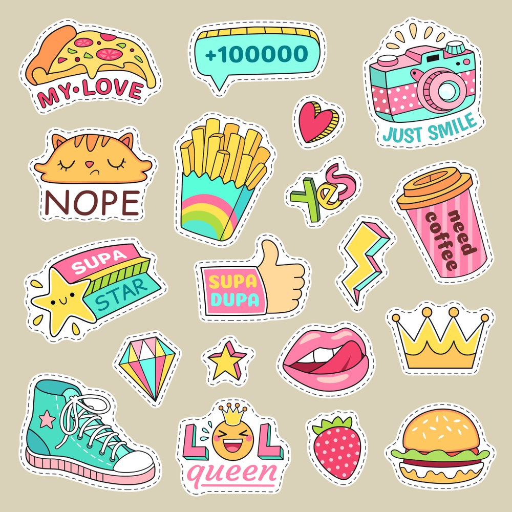 STICKER AESTHETIC / STIKER ESTETIK / STIKER TUMBLR / STIKER LUCU MURAH  MAKANAN MINUMAN