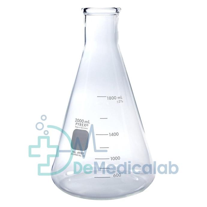 Jual Erlenmeyer Glass Flask / Labu Kaca Erlenmeyer Pyrex RRC 2000 ml ...