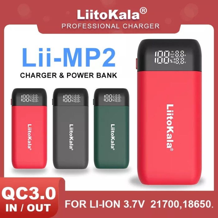 Jual LiitoKala Lii-MP2 PORTABLE CHARGER POWERBANK USB C 18650 21700 PD ...