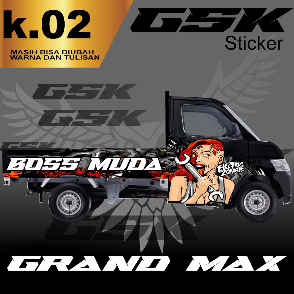 Jual Decal Sticker Fullbody Pick Up Granmax-Stiker Dekal Granmax ...