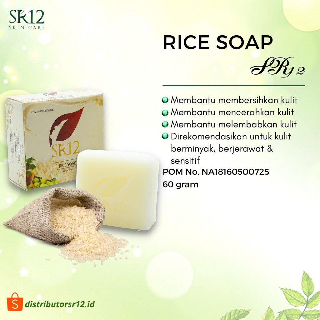 Jual Rice Soap SR12 60 gr Sabun Beras Sabun Herbal Pembersih Wajah ...