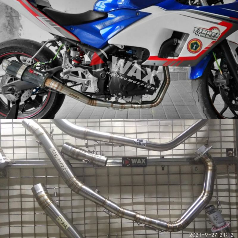 Jual HEADER LEHER KNALPOT R25 MT25 FULL STAINLESS | Shopee Indonesia