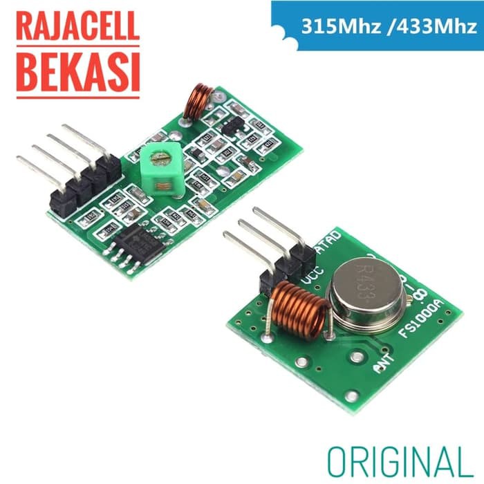 Jual RF 433MHz Wireless Receiver & Transmitter Module 5V for Arduino ...