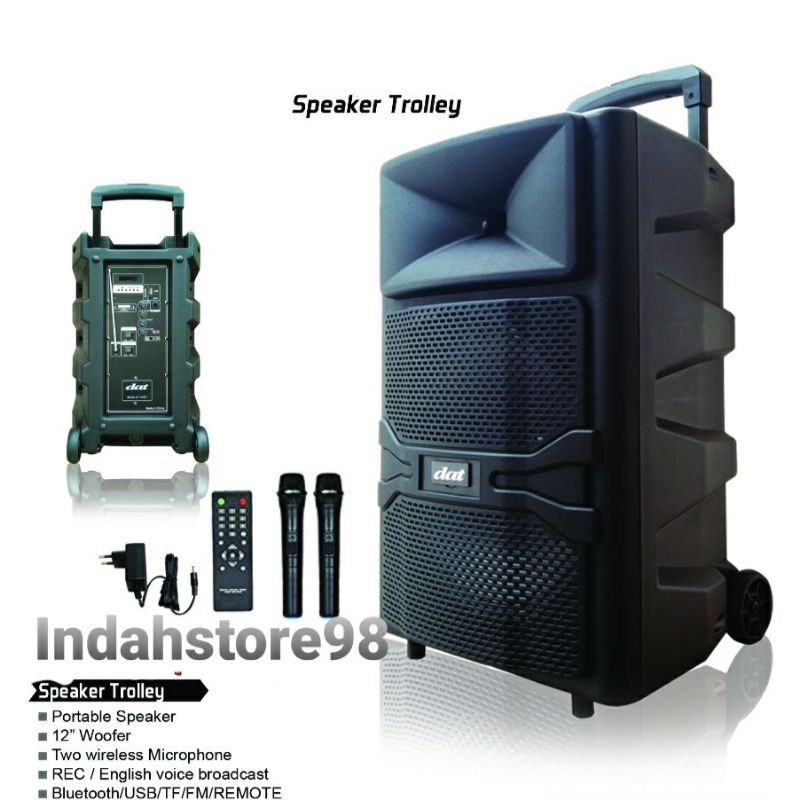 Jual Speaker Portable 12 inch DAT DT 1210 FT Bluetooth Karaoke Xbass