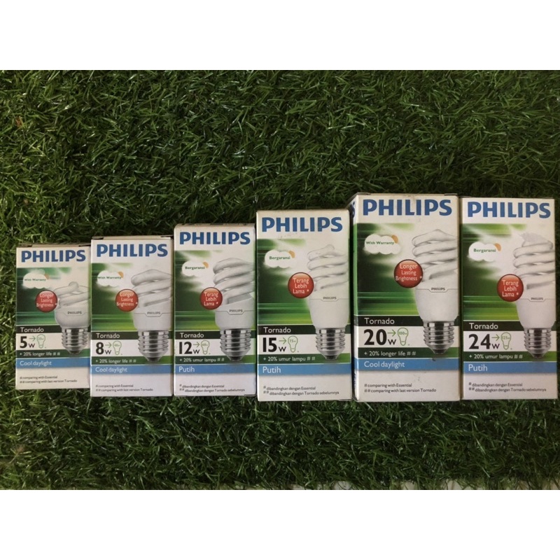 Jual Philips Lampu Spiral Tornado 5w, 8w, 12w, 15w, 20w,24w | Shopee ...