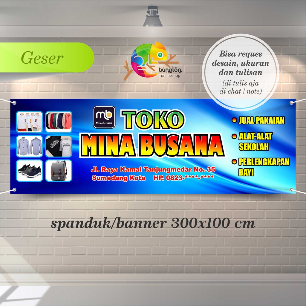 Jual Spanduk, Banner Toko Busana Baju, Tas, Sepatu, Dll. | Shopee Indonesia