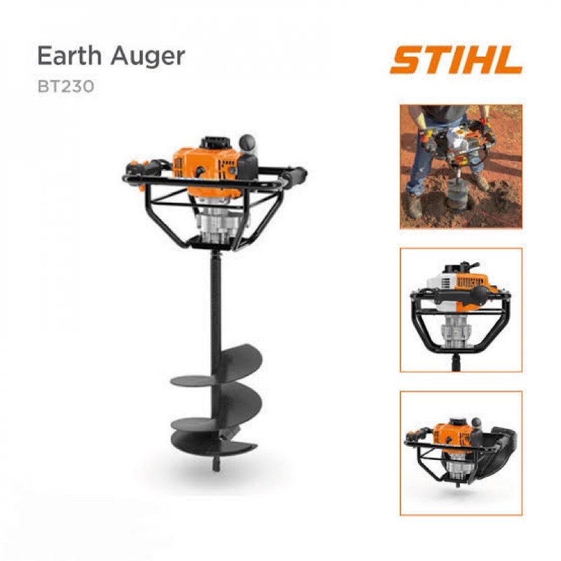 Jual Mesin Bor Tanah STIHL BT 230 Earth Auger Komplit Mata Bor 6 / 8 ...