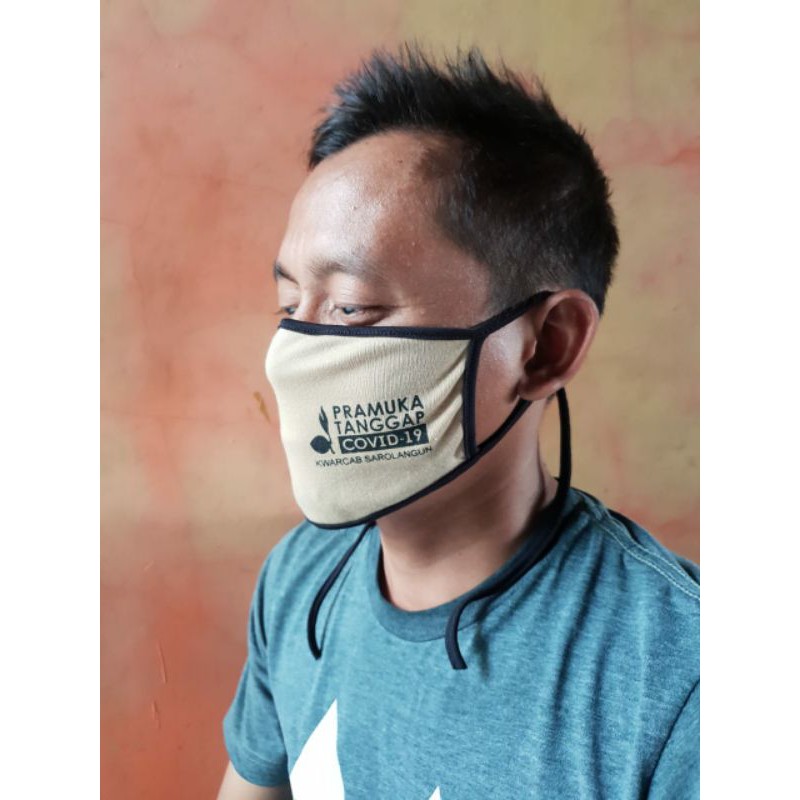 Jual masker custom 2 lapis sablon 2 warna | Shopee Indonesia