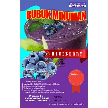 Jual Bubuk Minuman Rasa Blueberry 1kg Bubble Drink Powder Blue Berry ...