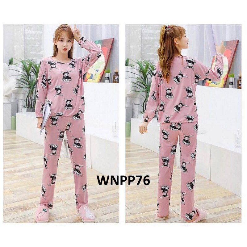 Jual WNPP76 - Piyama Wanita Baju Tidur Wanita Rabbit Tie Pink Kerut ...