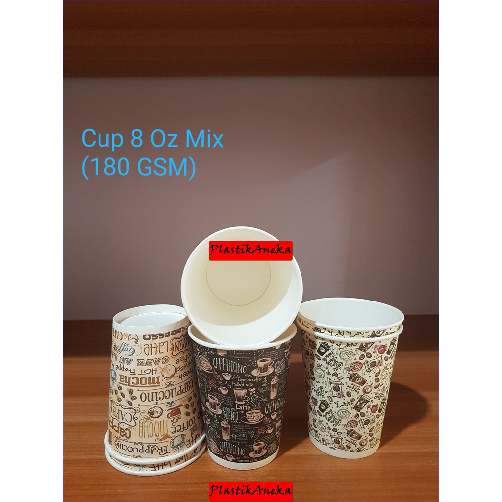 Jual Paper Cup 8 Oz Printing 180 Gsm, Cup Kertas, Gelas Kopi Kertas ...