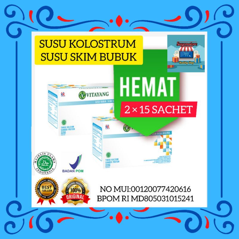 Jual Vitayang Susu Skim Bubuk ( 2 Box × 15 sachet) ,USU KOLOSTRUM ,SUSU ...