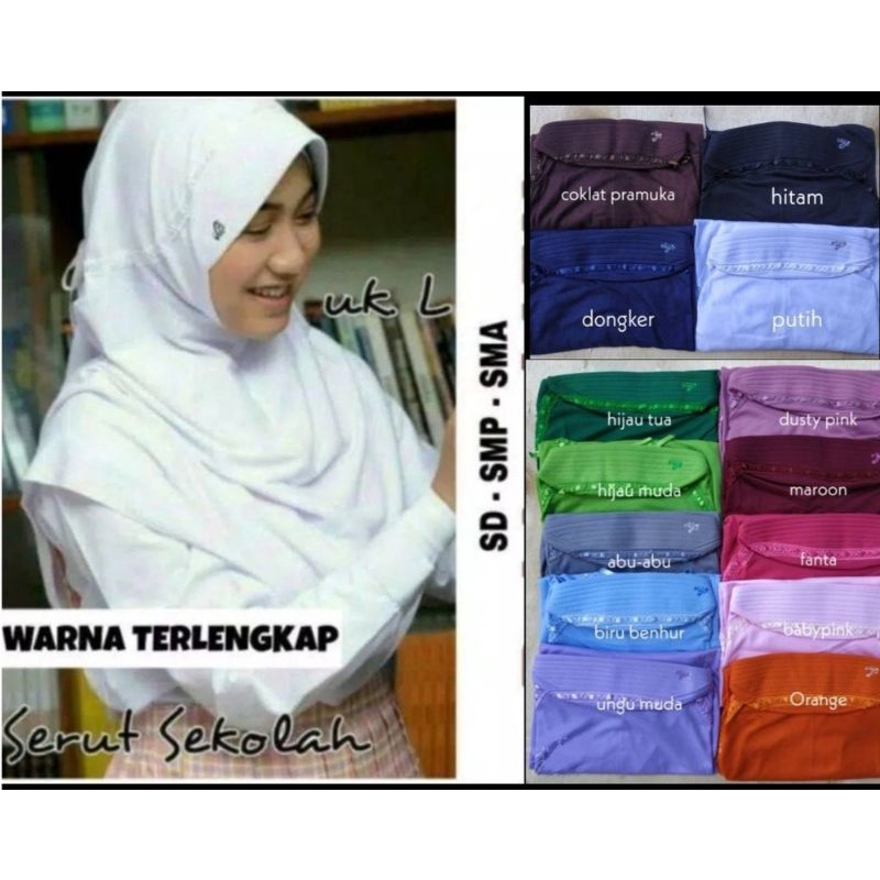 Jual JILBAB KERUDUNG SEKOLAH TK SD SMP SMA, JILBAB SEKOLAH SERUT PITA ...