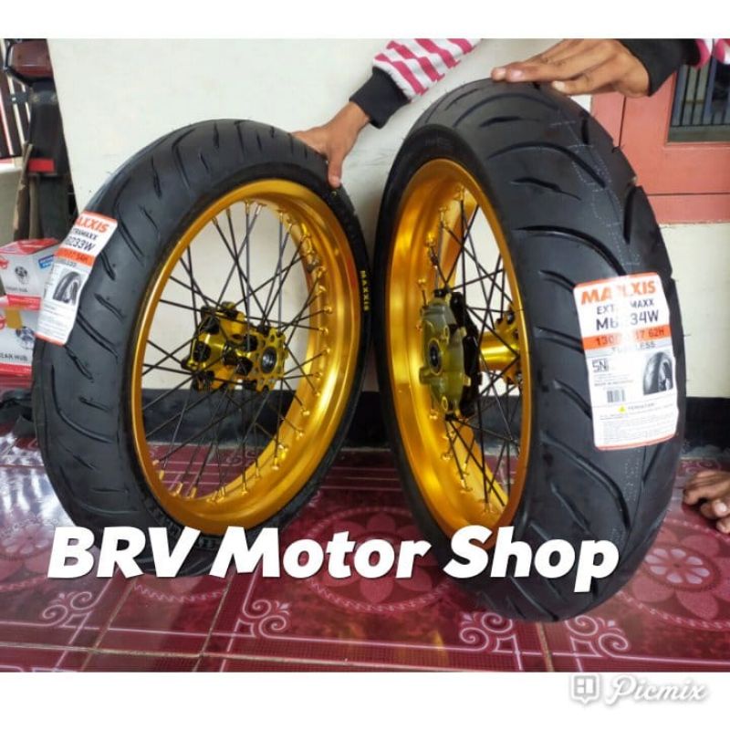 Jual Velg SuperMoto Wr 155 Ukuran 300-350-17 Ban Maxxis Tromol Original